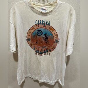 Vintage Carreras Grande 1998  Hanes‎ Graphic Cream T-Shirt XL